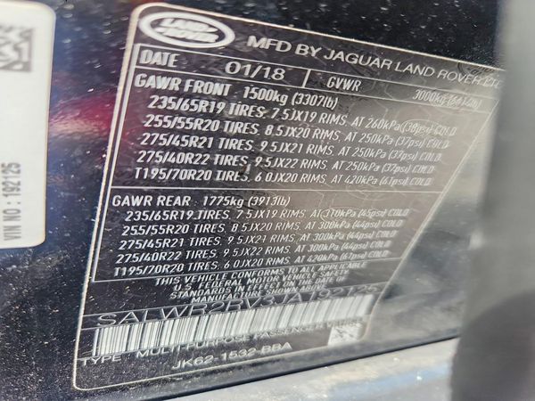 2018 LAND ROVER RANGE ROVER SPORT HSE