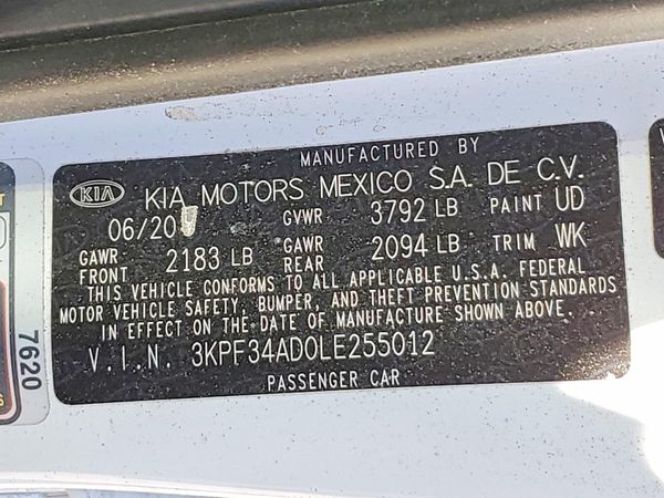2020 KIA FORTE GT Line
