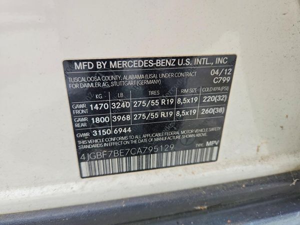2012 MERCEDES-BENZ GL GL450 4-MATIC