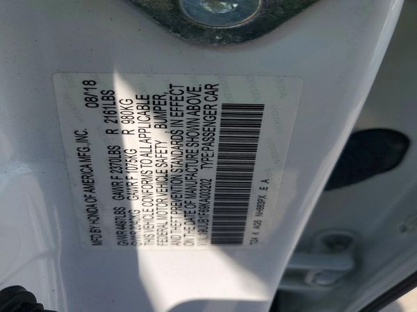 2019 ACURA TLX TECH+A / TCH+AR — VINS