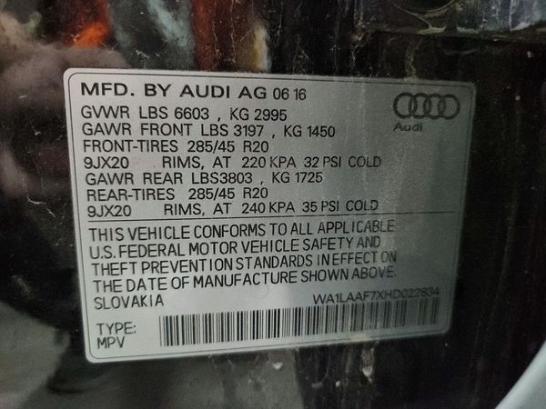 2017 AUDI Q7 quattro Premium Plus