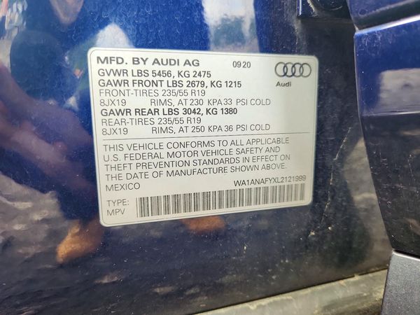 2020 AUDI Q5 quattro Premium — VINS