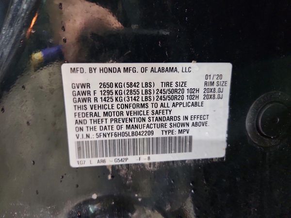 2020 HONDA PILOT ELITE
