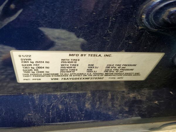 2022 TESLA MODEL Y