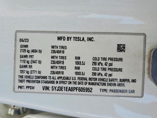 2023 TESLA MODEL 3