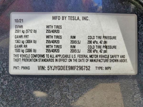 2021 TESLA MODEL Y