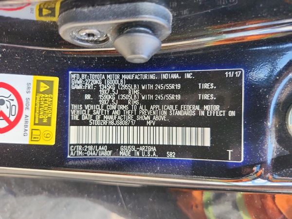 2018 TOYOTA HIGHLANDER Ltd/Ltd Platinum