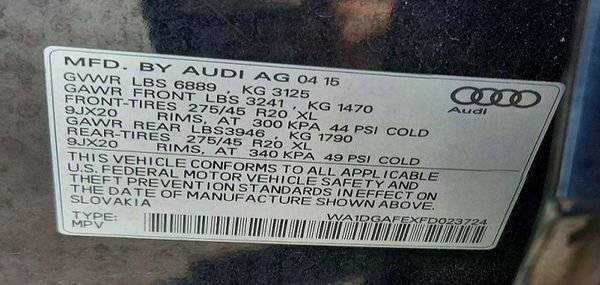 2015 AUDI Q7 S Line Prestige