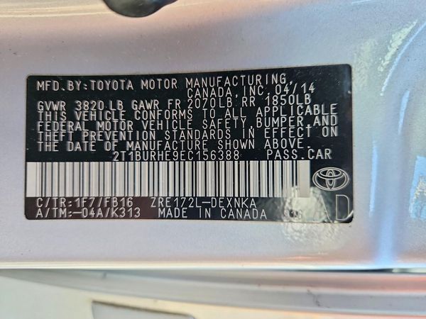 2014 TOYOTA COROLLA L/LE