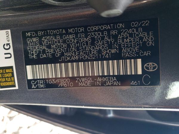 2022 TOYOTA PRIUS