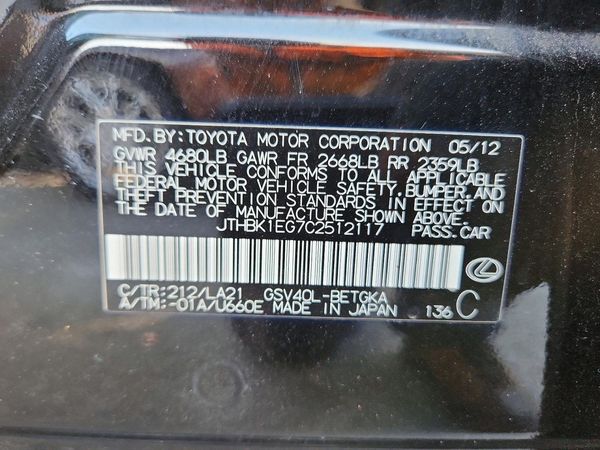 2012 LEXUS ES 350