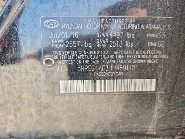 2017 HYUNDAI SONATA