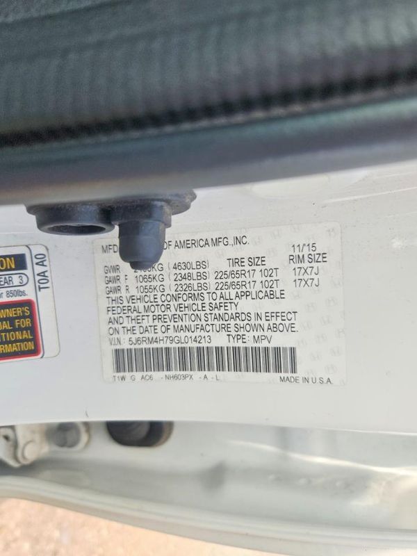 2016 HONDA CRV EX-L