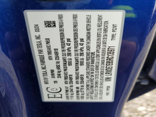 2024 TESLA MODEL 3