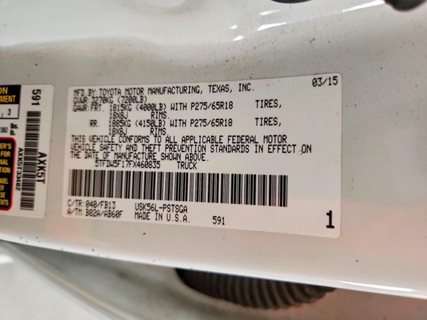 2015 TOYOTA TUNDRA SR5 Grade