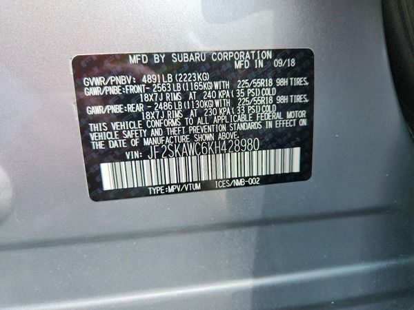 2019 SUBARU FORESTER