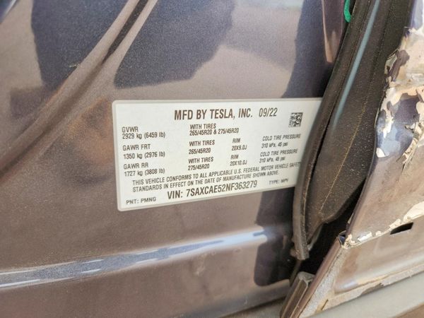 2022 TESLA MODEL X