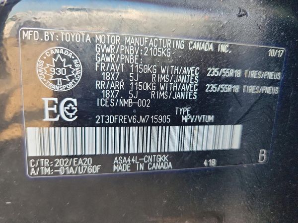 2018 TOYOTA RAV4 Ltd/Platinum