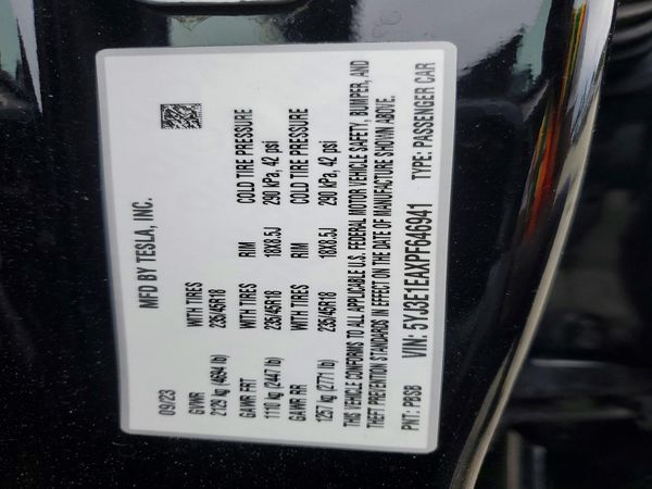 2023 TESLA MODEL 3