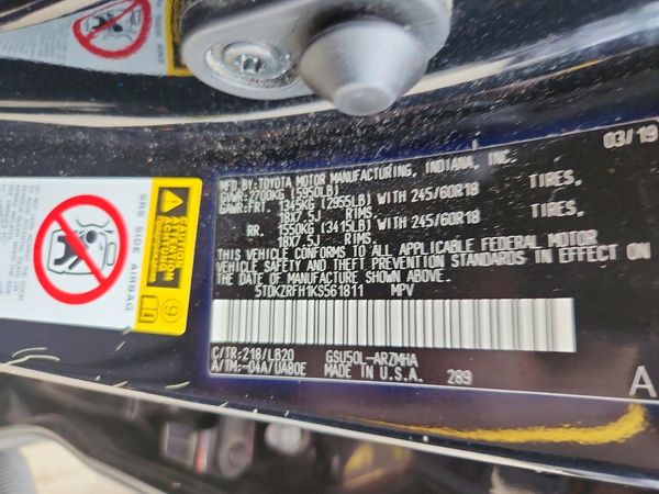 2019 TOYOTA HIGHLANDER SE/XLE