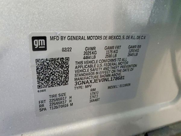 2022 CHEVROLET EQUINOX LT (2FL)