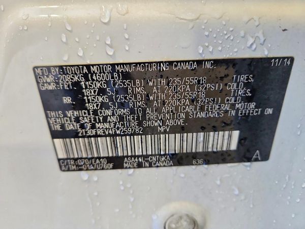 2015 TOYOTA RAV4 Limited (G Grade)