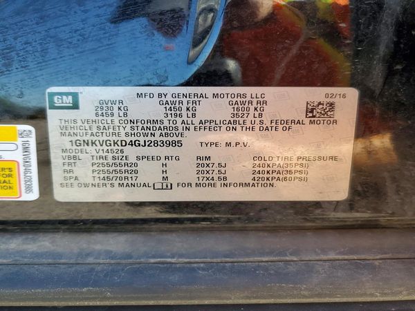 2016 CHEVROLET TRAVERSE 1LT