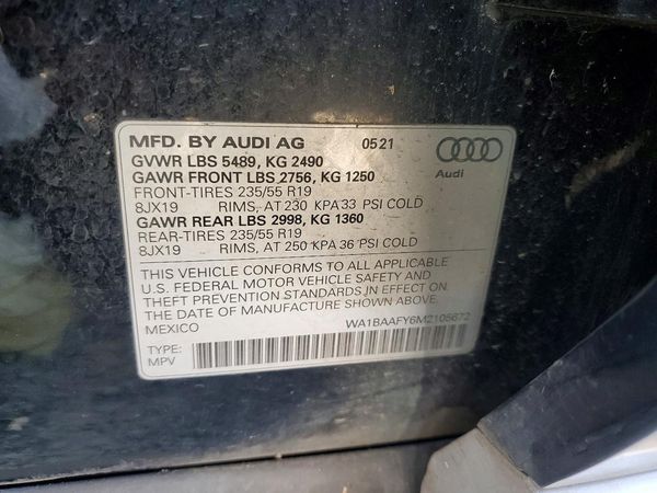 2021 AUDI Q5 quattro Premium Plus — VINS