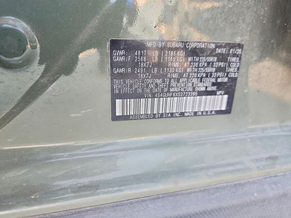 2025 SUBARU CROSSTREK