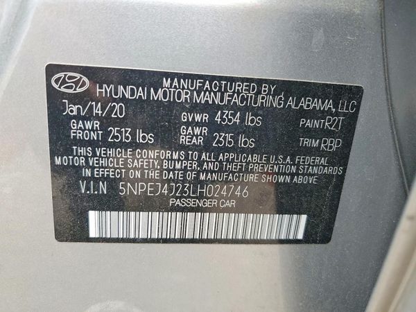 2020 HYUNDAI SONATA