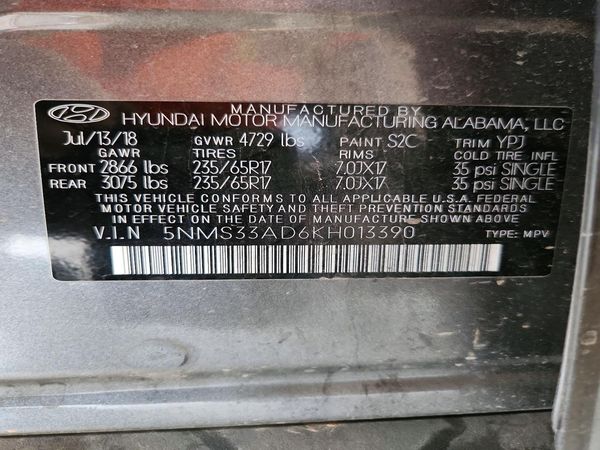 2019 HYUNDAI SANTA FE SEL, SEL Plus