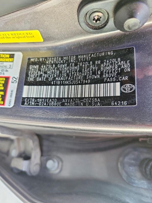 2018 TOYOTA CAMRY L/LE/SE/XLE