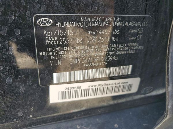 2015 HYUNDAI SONATA