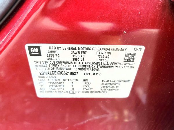 2016 CHEVROLET EQUINOX LT