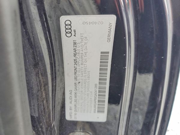 2016 AUDI A5 — VINS