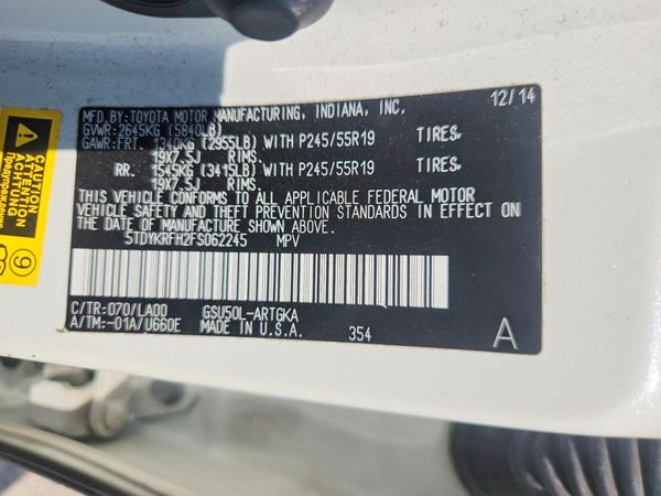 2015 TOYOTA HIGHLANDER Base/Hybrid