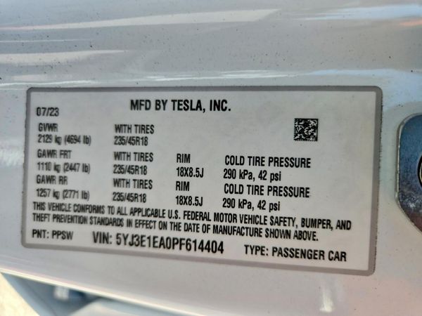 2023 TESLA MODEL 3