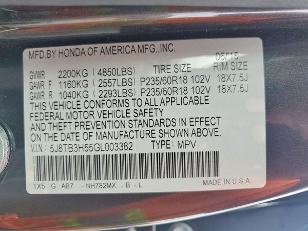 2016 ACURA RDX