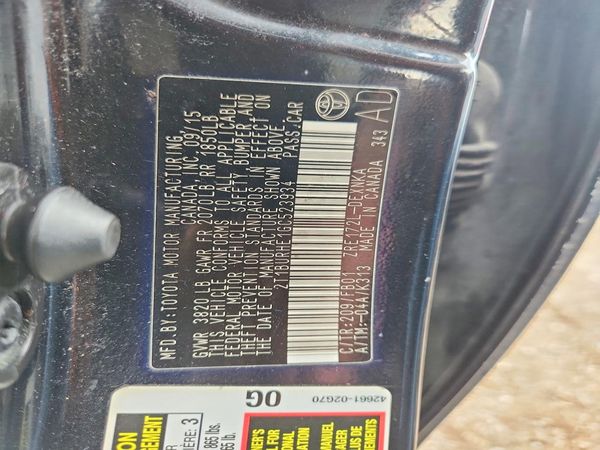 2016 TOYOTA COROLLA L/LE