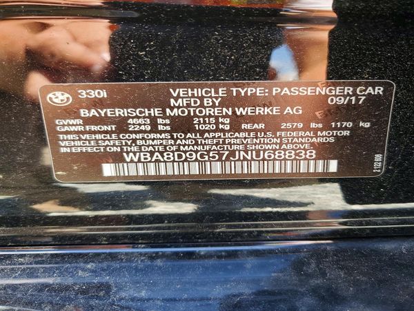 2018 BMW 3 SERIES xDrive SA — VINS