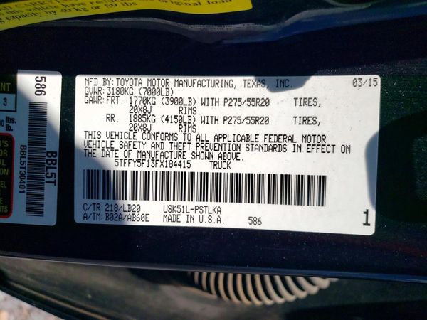 2015 TOYOTA TUNDRA Limited Grade