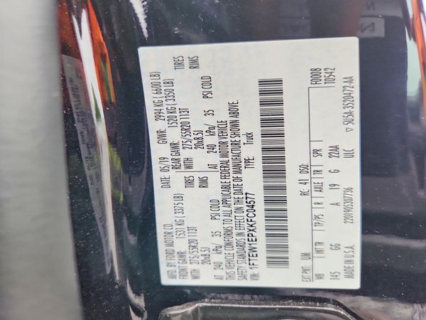 2019 FORD F150