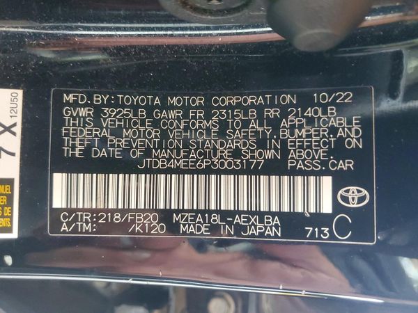 2023 TOYOTA COROLLA L, LE, SE, XLE