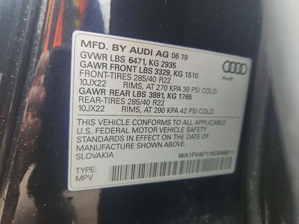 2019 AUDI Q8 S Line quattro Prestige