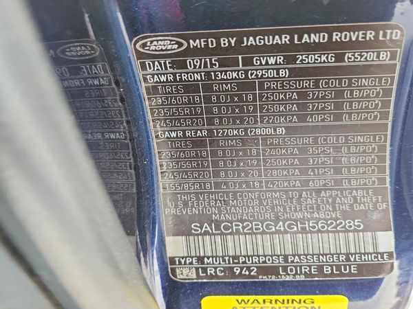 2016 LAND ROVER DISCOVERY HSE