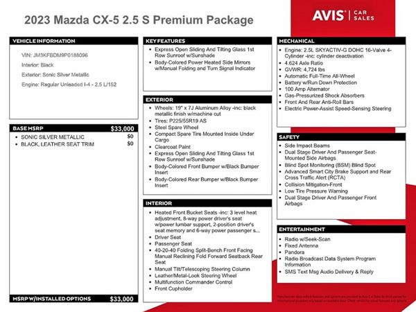 2023 MAZDA CX-5 Premium Package