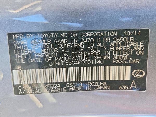 2015 LEXUS RC
