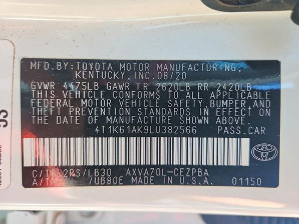 2020 TOYOTA CAMRY XSE