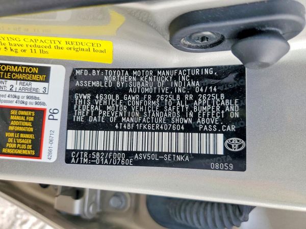 2014 TOYOTA CAMRY
