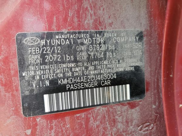 2012 HYUNDAI ELANTRA